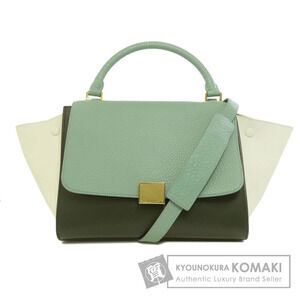 Celine Trapeze 2way Calfskin Leather Shoulder bag leather